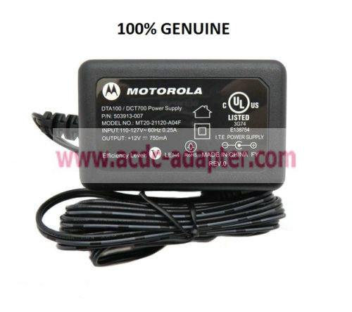 Genuine 12V 0.75A MT20-21120-A04F AC Power Adapter FOR MOTOROLA MTR700 DIGITAL CAB
